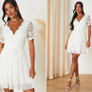 LULUS Bridal Bachelorette Engagement Bridal Shower Elegant Romantic Floral Dress